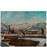 Arturo Tosi, Busto Arsizio 1871 - Milano 1956 / Paesaggio con neve, 1947