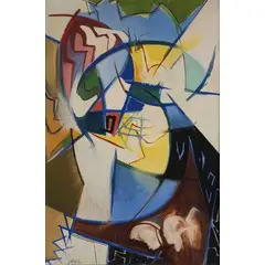 Angelo Savelli, Pizzo Calabro 1911 - Brescia 1995 / Fiore e farfalla, 1953, oil on canvas