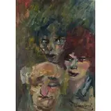 Siena 1898 - Roma 1989 / Personaggi by Mino Maccari, oil on panel, offered Jun 2019