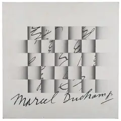 Bruno Di Bello, Torre del Greco 1938 / Duchamp, metà anni '70, Tela emulsionata