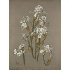 Aleppo 1934 - 1978 / Flowers by Louay Kayyali, mixed media on paper, offered Jun 2019
