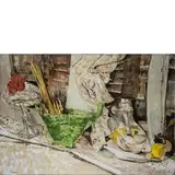Fausto Pirandello, Roma 1899 - 1975 / Natura morta con alzata di frutta, 1954