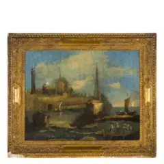 Giacomo Guardi, Capriccio, oil on canvas