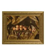 Antonio Gianlisi II, Natura morta con tessuti e frutti, oil on canvas