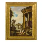 Capriccio architettonico con l'Apollo del Belvedere e il sarcofago di Santa Costanza by Giovanni Paolo Pannini, oil on canvas, offered Dec 2019