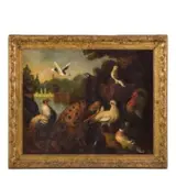 Melchior de Hondecoeter, Paesaggio con animali, oil on canvas