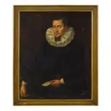 Bernardo Castello, Ritratto d'uomo con lettera (Alessandro Cebà?), oil on canvas
