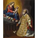 Mario Balassi, Madonna con il Bambino e San Filippo Neri, oil on canvas