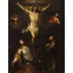 Crocifissione con la Maddalena e San Francesco by Orazio de Ferrari, oil on canvas, offered Dec 2019