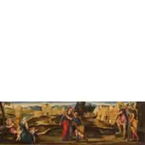 Coriolano abbraccia la madre alle porte di Roma by Bonifacio de Pilati detto Veronese, oil on canvas, offered Dec 2019