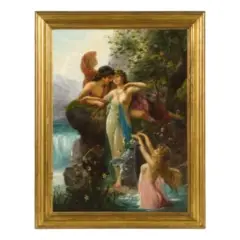 Luigi Crosio, Idillio amoroso / Conversazione tra ancelle nel parco / Firmato L Crosio in basso a sinistra, oil on canvas