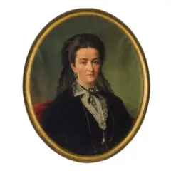 Gerolamo Induno, Milano, 1827 - 1890 / Ritratto di donna con velo di pizzo / Firmato Ger Induno in basso a destra, oil on canvas