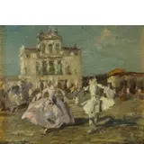 Emma Ciardi, Venezia, 1879 - 1933 / Ballo in maschera / Firmato E Ciardi in basso a destra