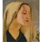 Antonio Maria Nardi, Ostellato, 1897 - Bologna, 1973 / Donna con velo / Firmato A M Nardi in basso a destra, oil on panel