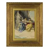 Pio Joris, Roma, 1843 - 1921 / Gioie materne dopo il bagno alla fonte / Firmato Pio Joris in basso a sinistra, datato 1907 in basso a destra