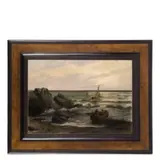 Leonardo Roda, Racconigi, 1868 - Torino, 1933 / Marina ligure con barche di pescatori / Firmato L Roda in basso a destra