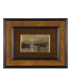 Napoli, 1835 - 1912 / Barche nel porto al tramonto / Firmato F Rossano in basso a destra by Federico Rossano, oil on panel, offered Dec 2019