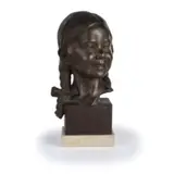 Pietro Piraino, Palermo, 1878 - Roma, 1950 / Bambina con le trecce, Firmato P Piraino su un fianco Bronzo