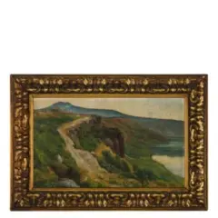 Pontfract, 1807 - Roma, 1874 / Monte Cavo, lago Albano by Charles Coleman, oil on canvas incollata on cardboard, offered Dec 2019