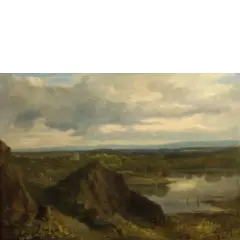 Inghilterra, 1778 - Scozia, 1840 / Paesaggio lacustre by John Thomson, oil on canvas, offered Dec 2019