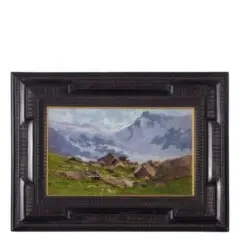 Cesare Gheduzzi, Crespellano, 1894 - Torino, 1944 / Paesaggio Montano / Marina con figure / Firmati C Gheduzzi in basso a sinistra, oil on panel
