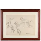 Marcello Dudovich, Trieste, 1878 - Milano, 1962 / Studio per figure di scimmie / Firmato Dudovich in basso a destra