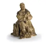 Carrara, 1865 - Sarzana, 1956 / Uomo seduto con ombrello by Carlo Fontana, terracotta, offered Dec 2019