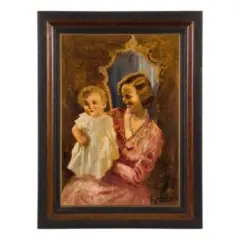Piero Todeschini, Milano, 1888 - Cortenova, 1945 / Maternità / Firmato P Todeschini X in basso a destra, oil on canvas