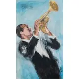 Aris Bacci, Bologna 1894 - New York 1948 / Ritratto di Louis Amstrong, 1946, tempera on cartoncino