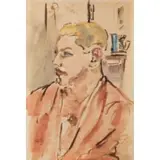 Filippo de Pisis, Ferrara 1896 - Milano 1956 / Ritratto maschile, prima metà degli anni '40, watercolour and china on paper velina