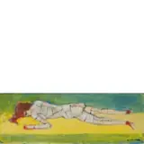 Mino Maccari, Siena 1898 - Roma 1989 / Nudo di schiena, 1969, mixed media on compensato