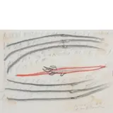 Gastone Novelli, Vienna 1925 - Milano 1968 / L'anfiteatro, 1962, mixed media on paper