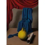 Ugo Celada da Virgilio, Cerese di Virgilio 1895 - Varese 1995 / Natura morta con seggiola, velluti e vaso giallo