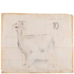 Iran 1969 / White goat, 1997 by Avish Khebrehzadeh, pencil and pastello on paper, offered Dec 2019
