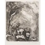 Marc Chagall, Lezna 1887 - Saint Paul de Vence 1985 / Le Lion s'en allant en guerre, 1927-30, etching on paper filigranata