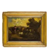 Cajetan Roos, Paesaggio con pastore, oil on canvas