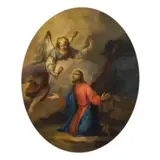 Antonio Paroli, Cristo nell'orto, oil on canvas ovale