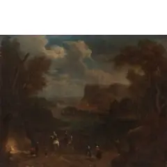 Veduta fluviale con figure by Hendrik Frans van Lint, oil on canvas, offered Mar 2020
