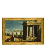 Apollonio Domenichini, Capriccio architettonico con figure, oil on canvas
