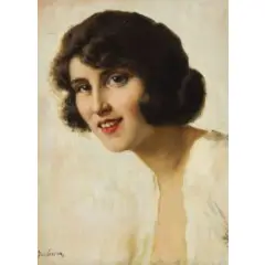 Eduardo Forlenza, Torre del Greco, 1861 - Roma, 1934 / Volto di donna / Firmato: Forlenza in basso a sinistra