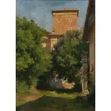 Torino, 1845 - Roma, 1924 / Paesaggio con villa romana / Firmato F Petiti in basso a destra by Filiberto Petiti, oil on tavoletta, offered Mar 2020
