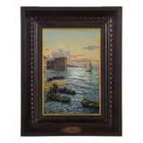 Federico Morello, Napoli 1885 - ? / Veduta del golfo con Palazzo Donn' Anna sullo sfondo / Firmato F Morello in basso a destra, oil on tavoletta