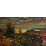 Piero Focardi, Settignano, 1889 - Cannes, 1945 / Riflessi di sole sulla baia di Nizza / Firmato P Focardi in basso a sinistra