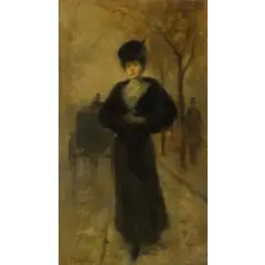 Pietro Scoppetta, Amalfi, 1863 - Napoli, 1920 / La parigina / Firmato P Scoppetta in basso a sinistra, oil on panel