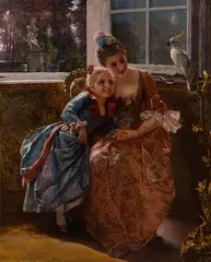 Pet of the Family by Gustave Jean Jacquet, Oil on Canvas, offered Nov 2025