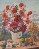 Jacqueline Chuteau, Les Moissons, Oil on Board