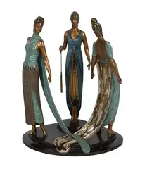 Romain de Tirtoff Erte, The Three Graces, Bronze Sculpture