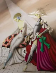 Philippe Augé, Acte 1, Scene 4: Les Initimites Tres, Oil on Canvas