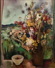 Robert Vernet-Bonfort, Fleurs du Champ, Oil on Canvas
