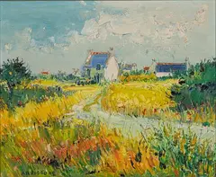 Yolande Ardissone, Champs de Ble a la Trinite, Oil on Canvas